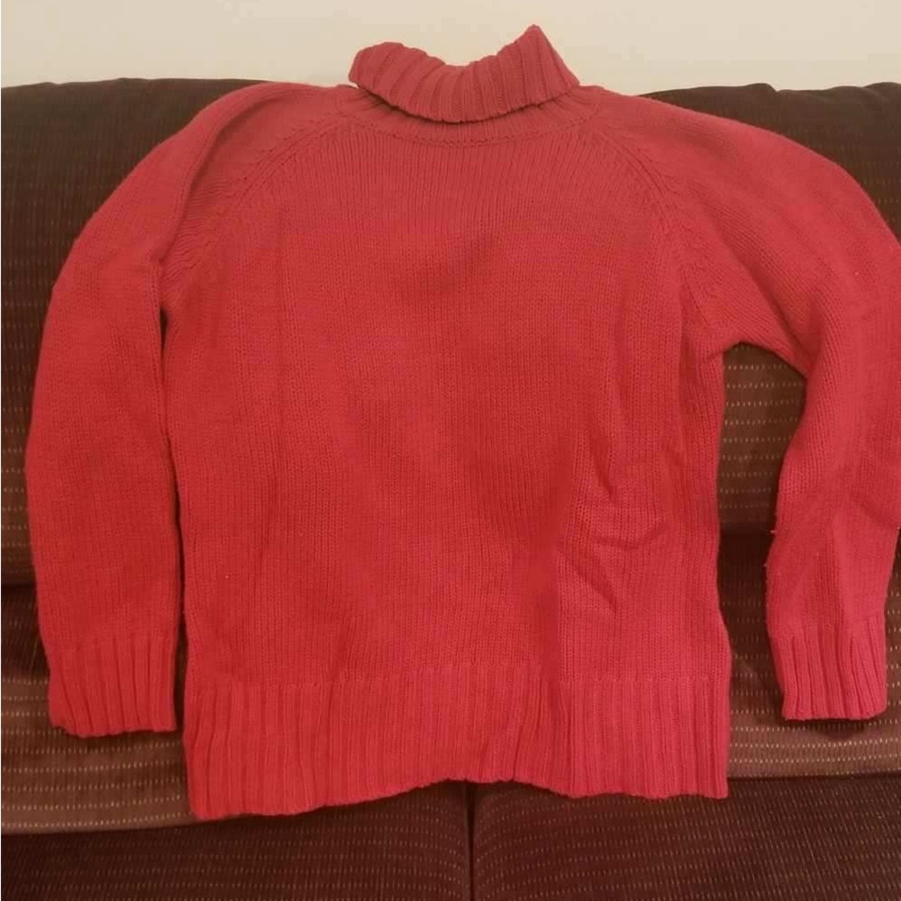 Women’s Red Turtleneck Knit Sweater